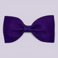 Purple bowtie school hair bow clip