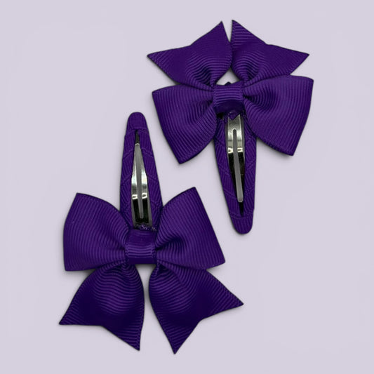 Purple butterfly school snap hair clips