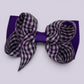 Purple gingham double bow school hair clip