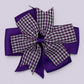 Purple gingham school hair bow clip