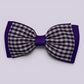 Purple gingham bowtie school hair bow clip