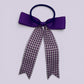 Purple gingham bow bobble on card