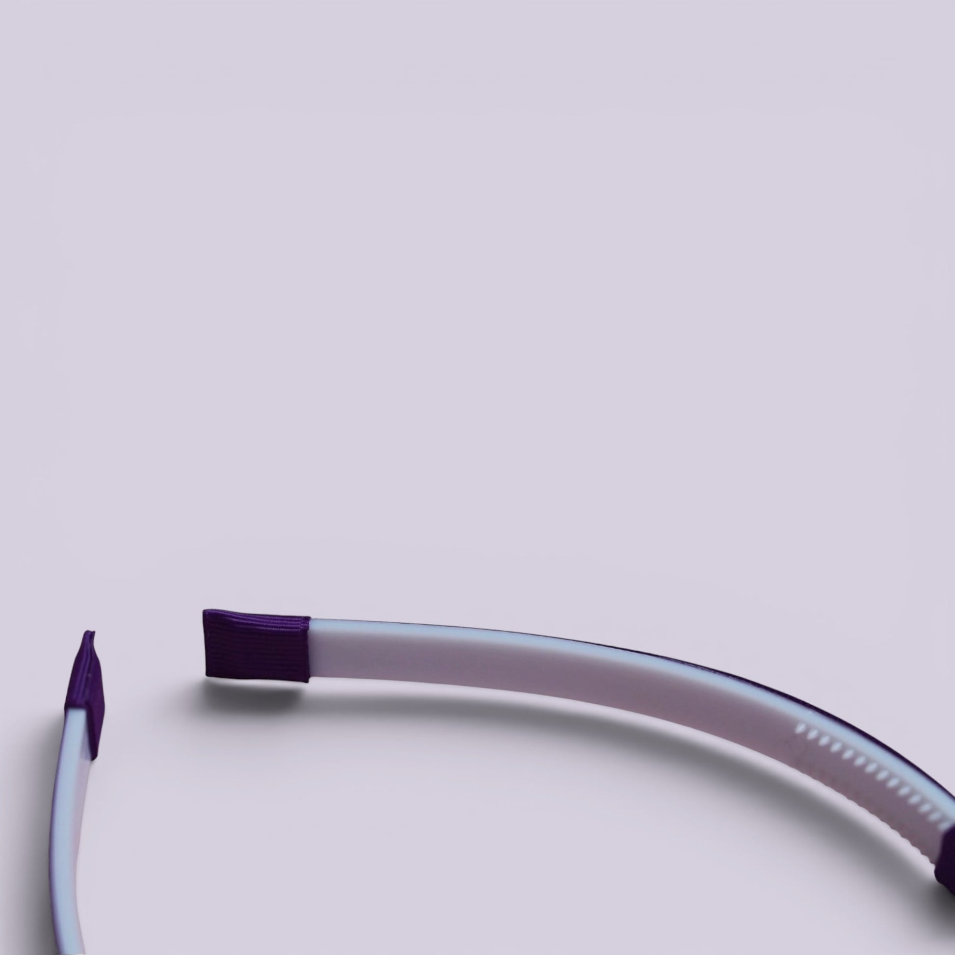 Purple hair headband styling view