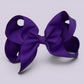 Purple large school hair bow clip