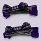 Purple gingham mini bowtie clips on card