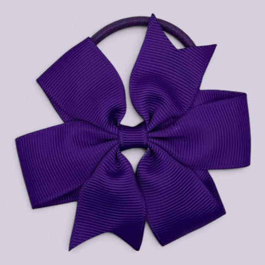 Purple pinwheel school hair bow bobble