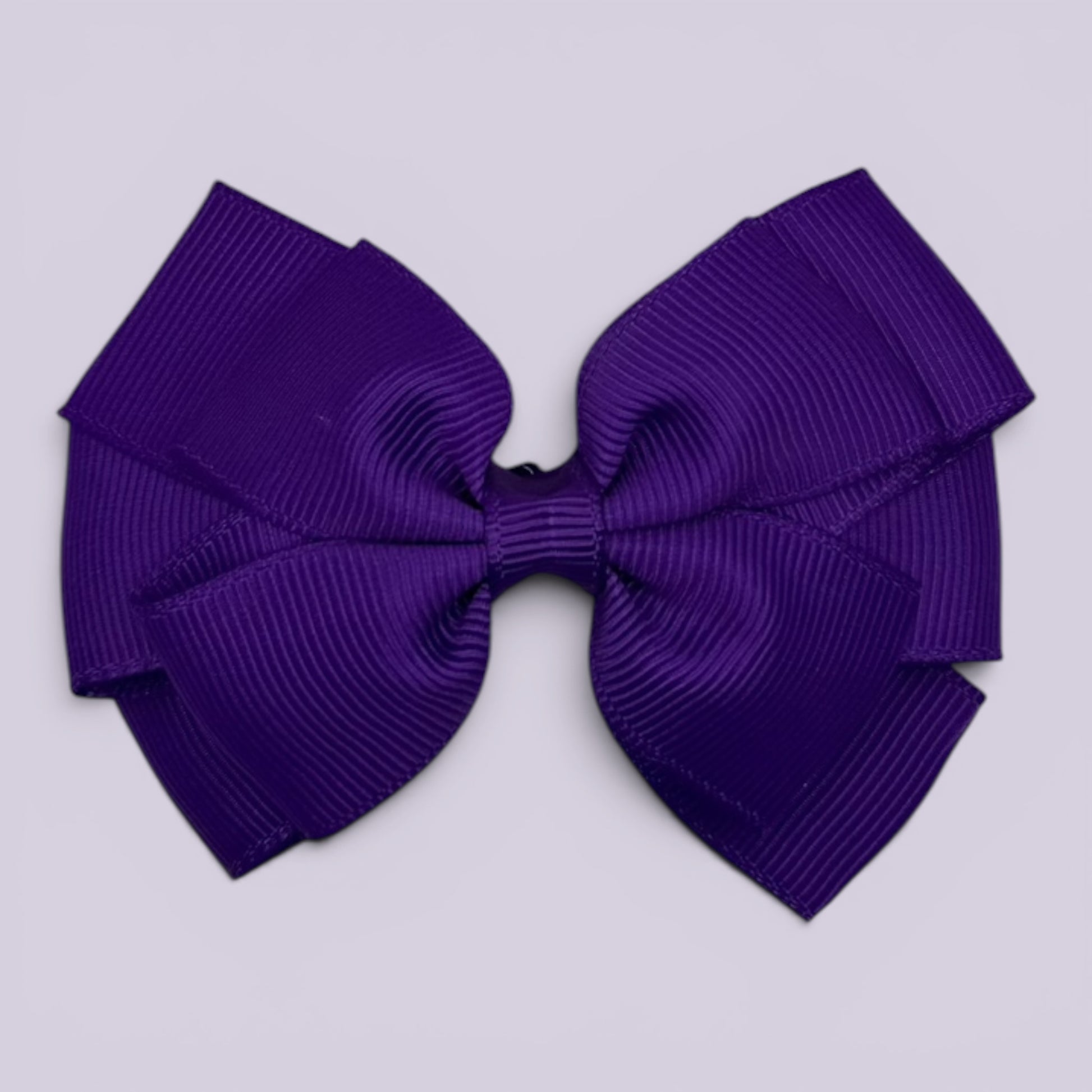 Purple pinwheel school hair bow clip