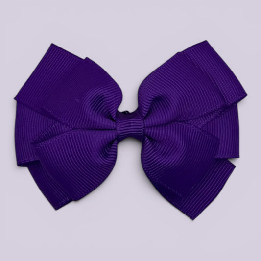 Purple pinwheel school hair bow clip