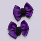 Purple matching school shoe bows
