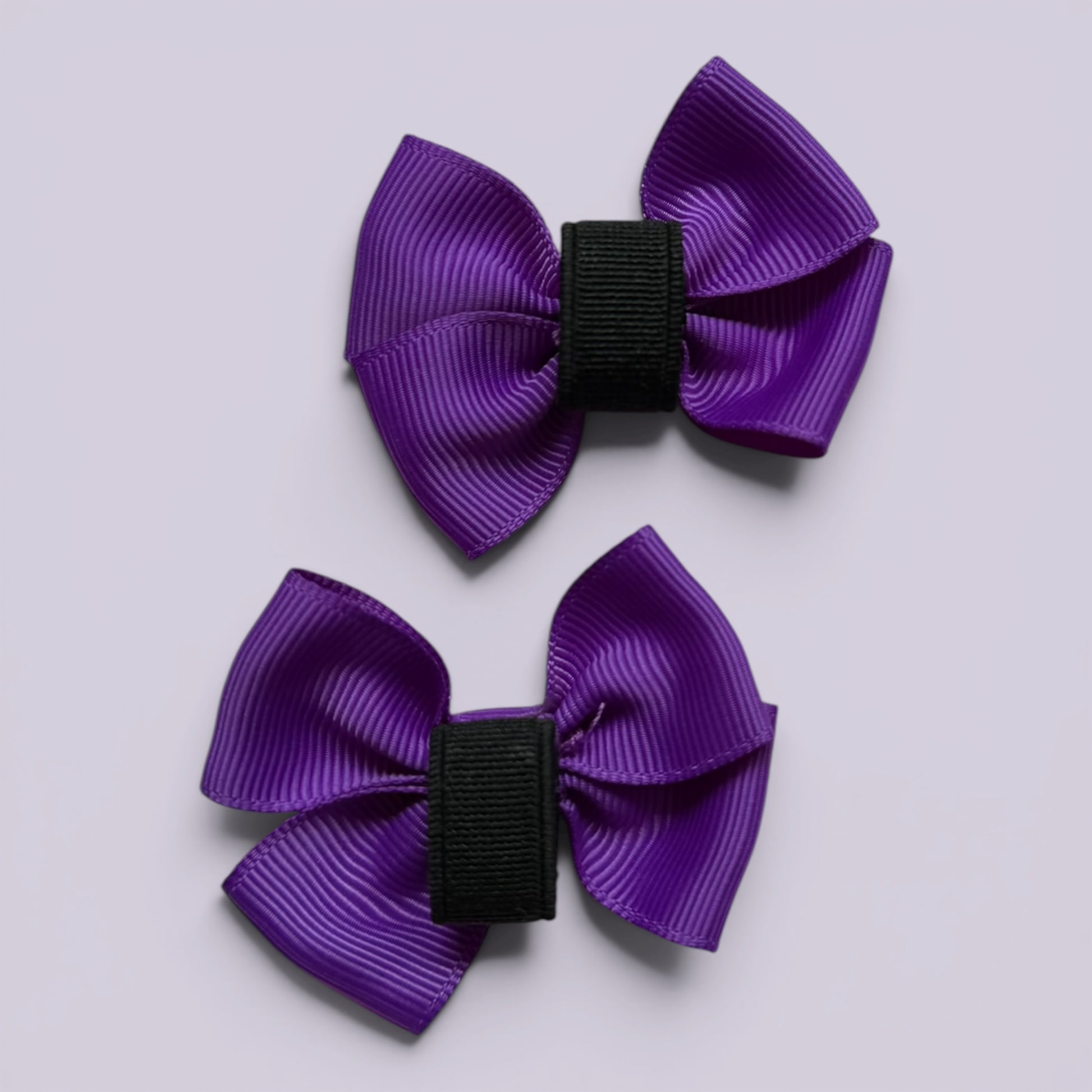 Purple matching school shoe bows