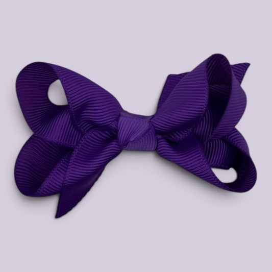 Purple small school hair bow clip