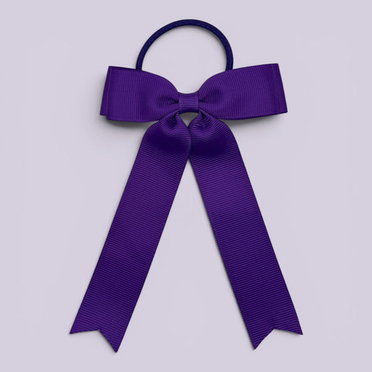 Purple tailed school hair bow bobble
