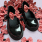 Red gingham shoe bows for school uniform