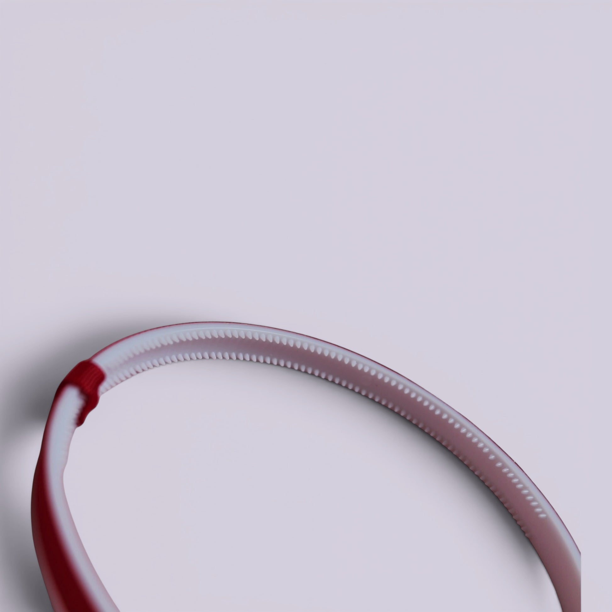 Red headband close up