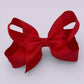 Red large school hair bow clip