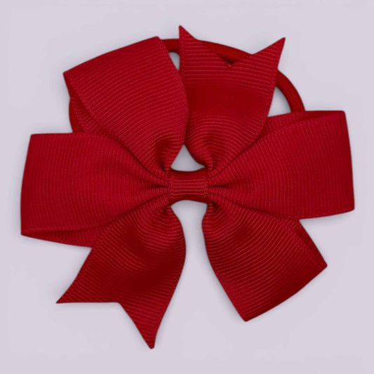 Red pinwheel school hair bow bobble