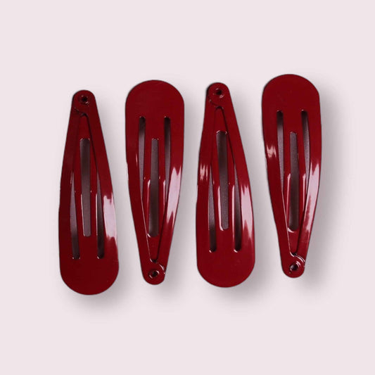 Red school snap hair clips