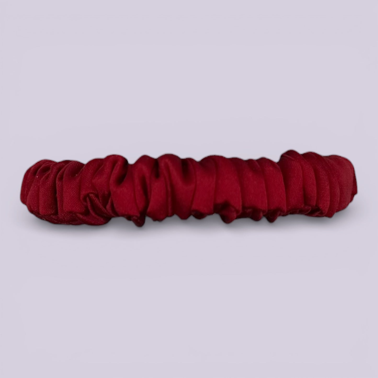 Red silk school hair scrunchie