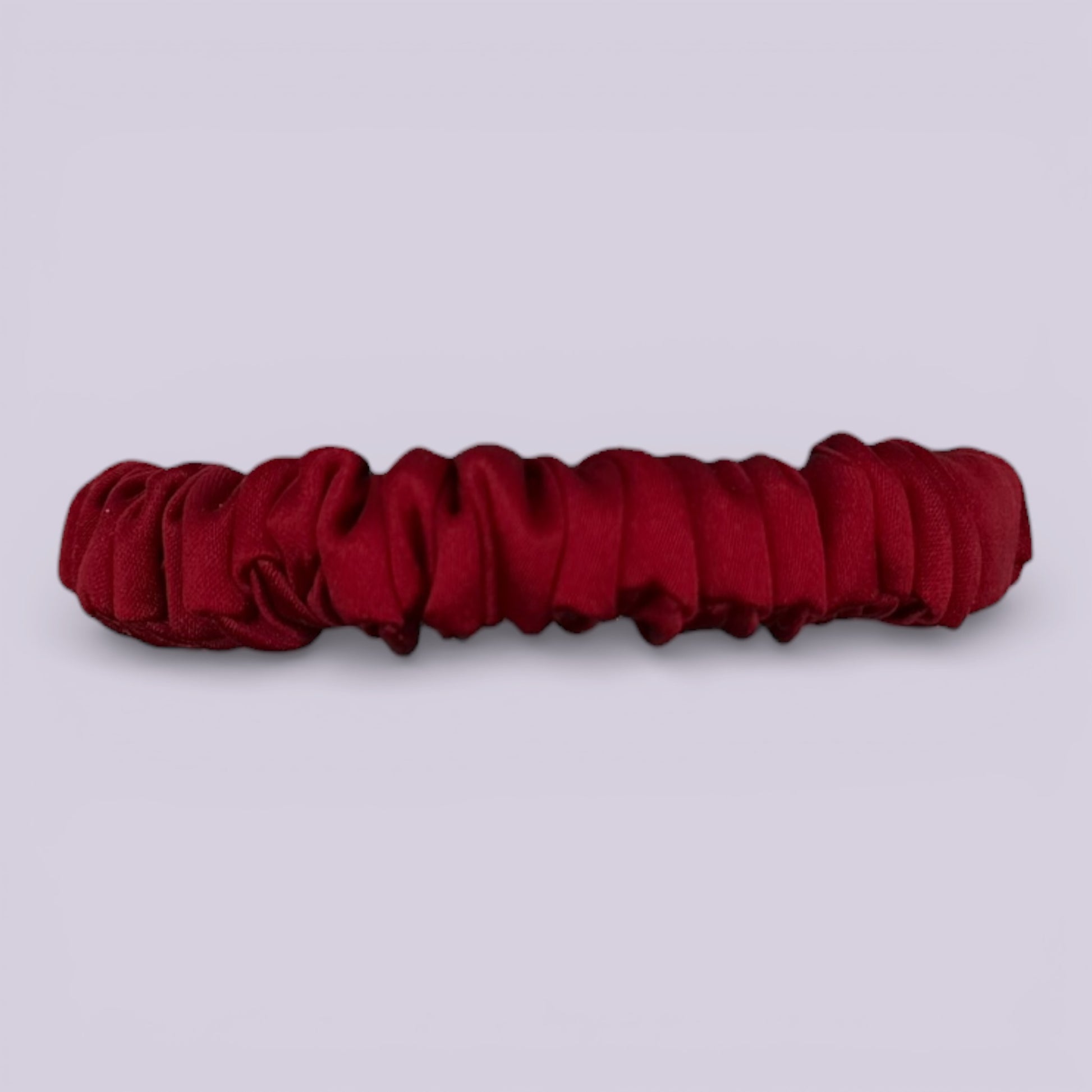 Red silk school hair scrunchie