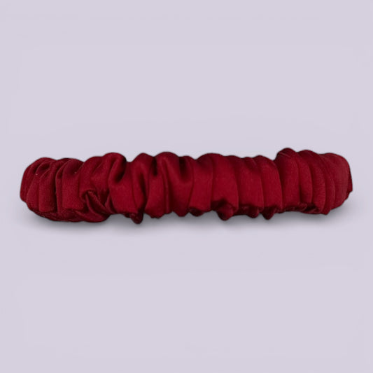 Red silk school hair scrunchie