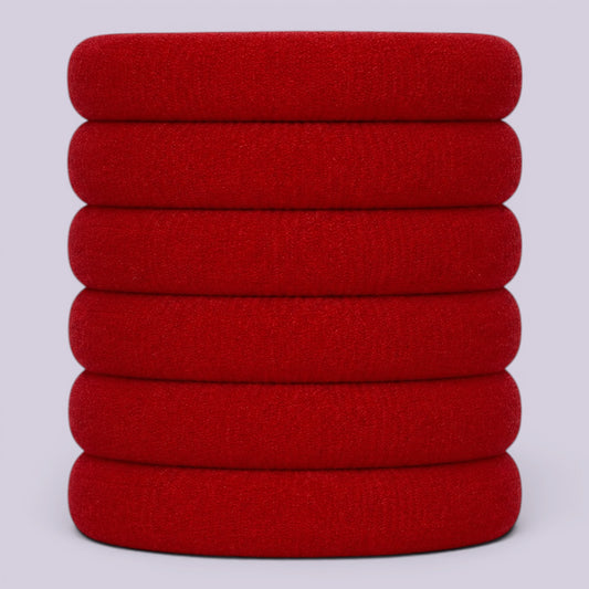 Red soft non damage school hair bobbles