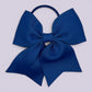 Royal blue four tailed school hair bow bobble