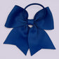 Royal blue four tailed bow bobble on card