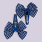 Royal blue gingham butterfly snap clips on card