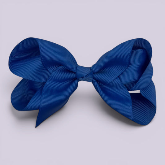 Royal blue large school hair bow clip