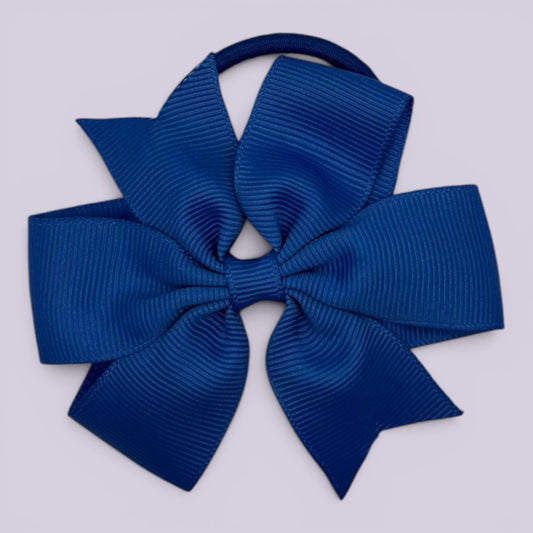 Royal blue pinwheel school hair bow bobble