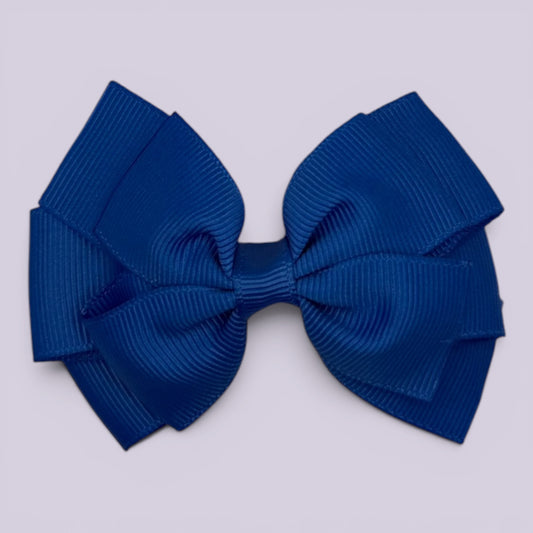 Royal blue pinwheel school hair bow clip