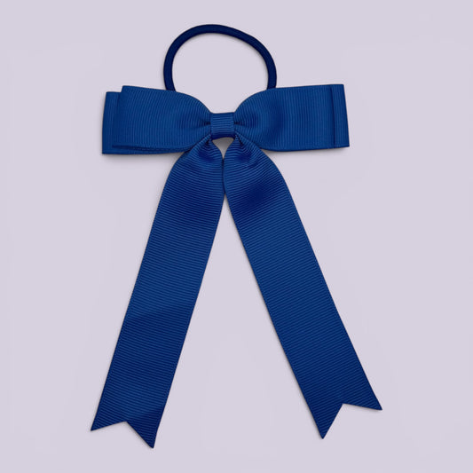 Royal blue tailed school hair bow bobble