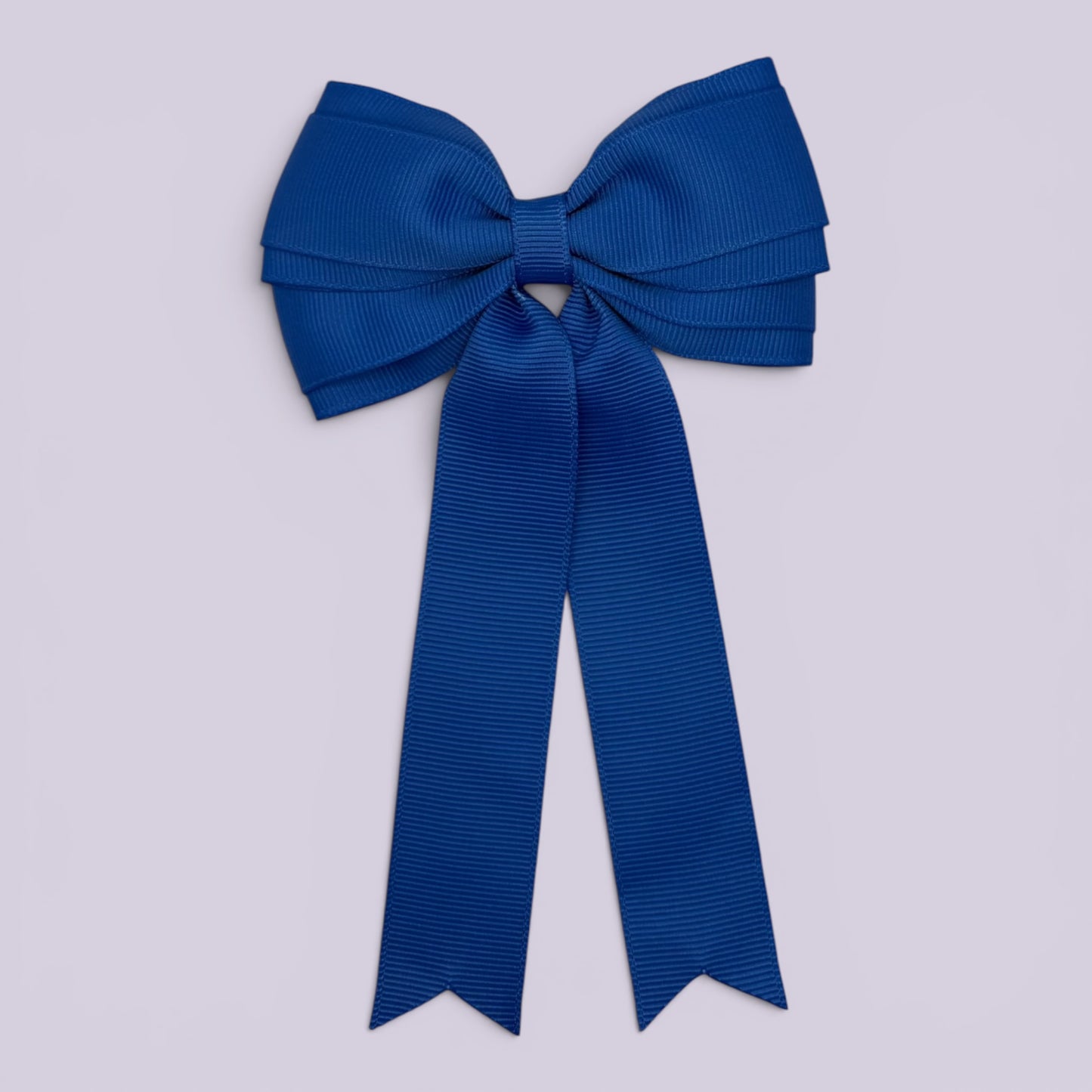 Royal blue tailed school hair bow clip