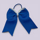 Royal blue and white tailed school hair bow bobble