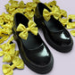 Yellow gingham shoe bows for school uniform