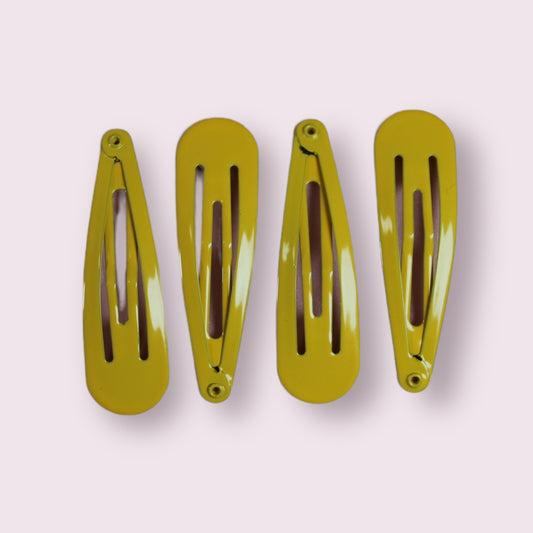 Yellow school snap hair clips