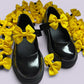 Yellow shoe bows for school uniform